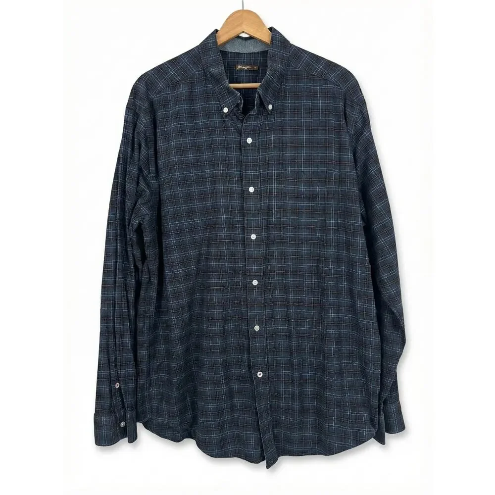 J. McLaughlin Men's XL Preppy Dad Old Money‎ Plaid Lumberjack Button Down Shirt